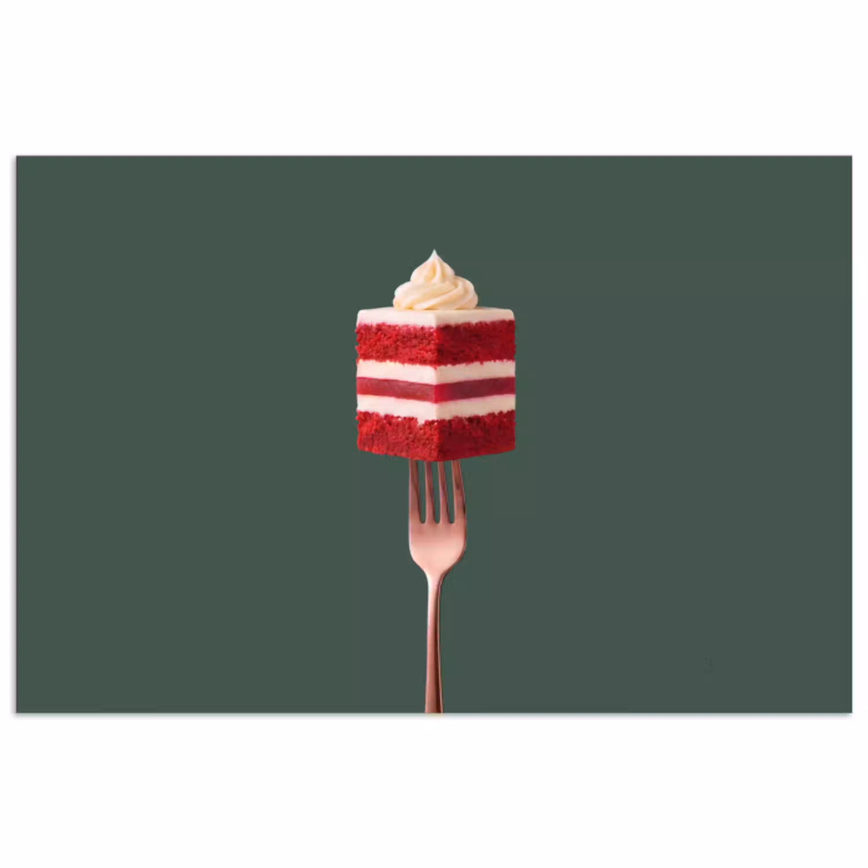 Cake - Vork - Rood poster papier klein -3d