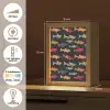Vissen - Patroon - Kleurrijk Light Box met kabel (Tafellamp) klein 925 -USP_NL