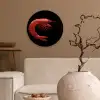 Garnaal - Rood - Dieren Wandcirkel kunststof plaat 5mm dik klein -sfeer1