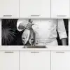 Vissen - Chef - Zwart - Wit keuken achterwand 2 middel -3d