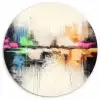 Abstract - Kleurexplosie - Landschap Wandcirkel kunststof plaat 5mm dik klein -3d