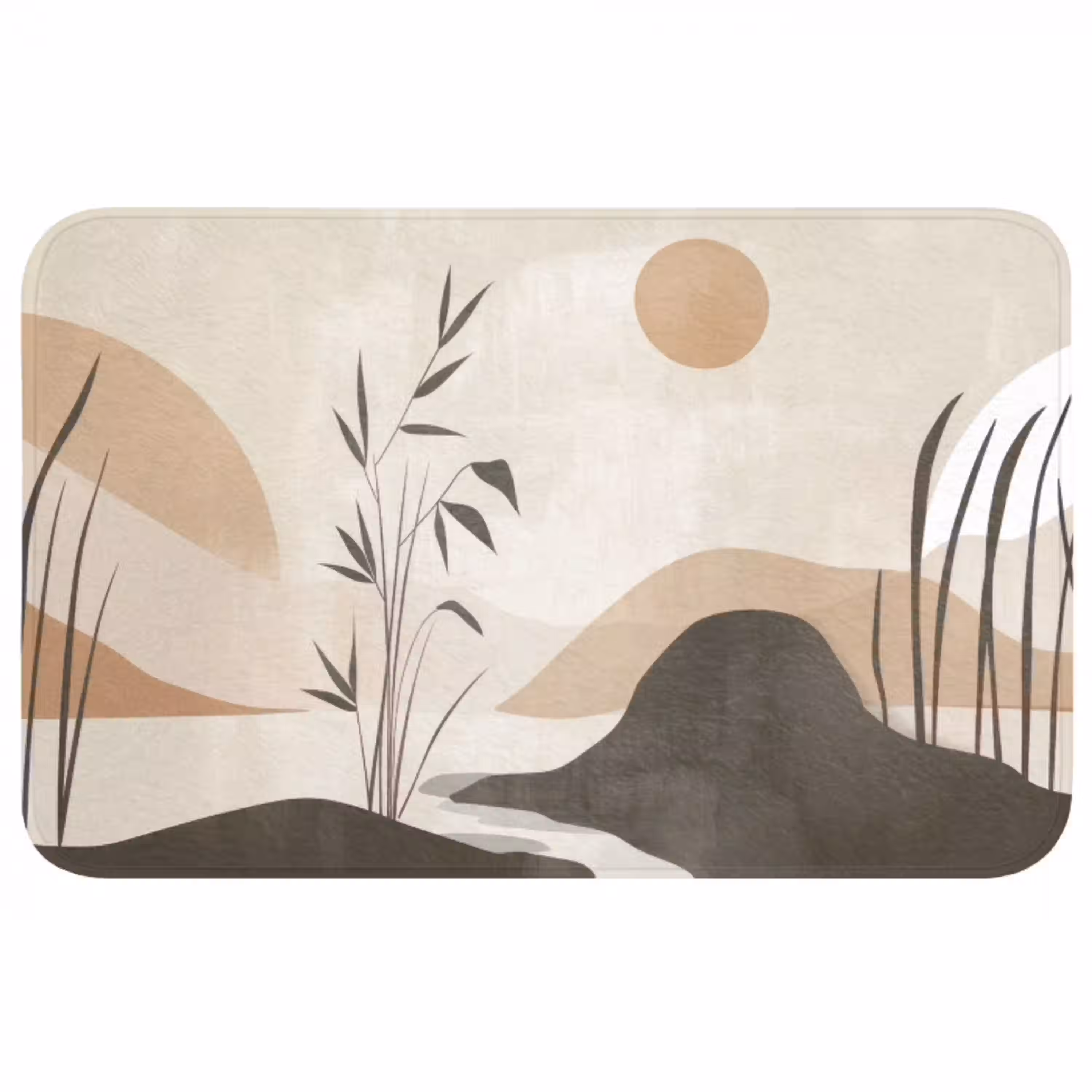 Japandi - Landschap - Beige WCmat middel -3d