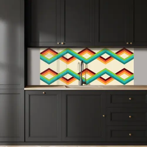 Retro - Strepen - Design - Seventies keuken achterwand 2 middel 871 -sfeer1