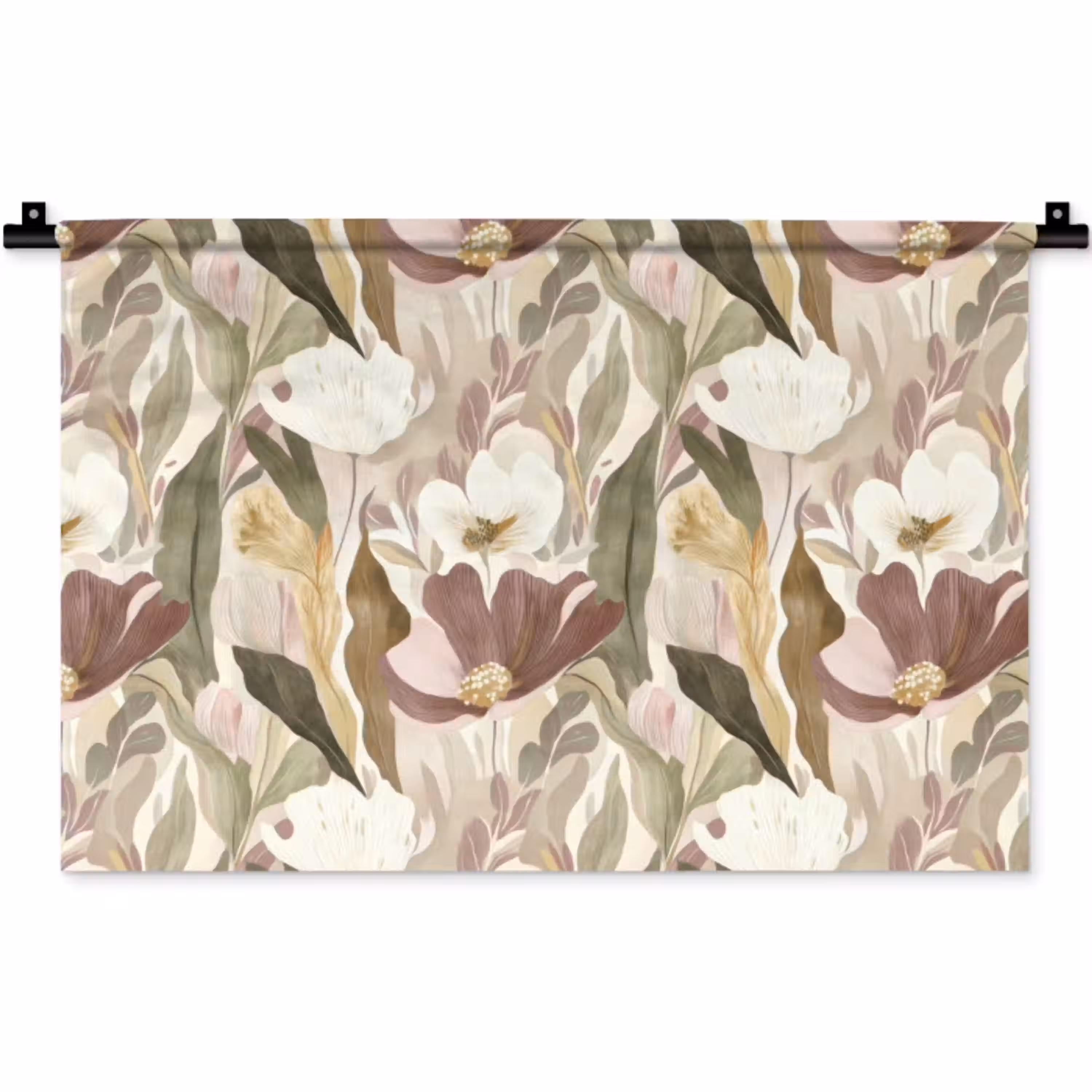 Bloemen - Aquarel - Kleurrijk Wandkleed katoen klein 269 -zz3d