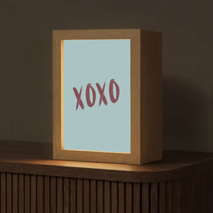 XOXO - Blauw - Rood Light Box met kabel (Tafellamp) klein -z3d_website