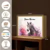 Paard - Dieren - Meisje - Roze Light Box met batterij (Wandlamp kind) middel -USP_websiteoverzichtNL