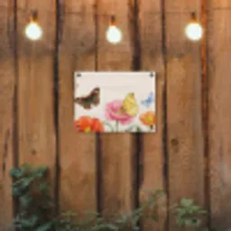 Vlinders - Klaprozen - Illustratie - Kleurrijk tuinposter los doek klein -sfeer1