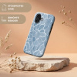 Abstract - Blauw - Bladeren Toughcase MagSafe Apple iPhone 17 klein -USP_RandenV_DE