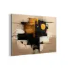 Abstract - Zwart - Goud - Modern aluminium wit klein -3d