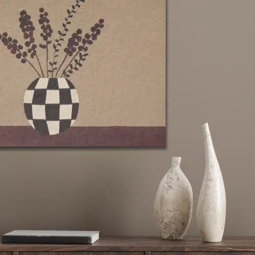 Minimalistisch - Vaas - Bloemen - Bruin PET vilt klein -sfeer6_closeup