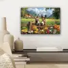 Ezels - Bloemen - Zomers canvas 2cm klein -sfeer6