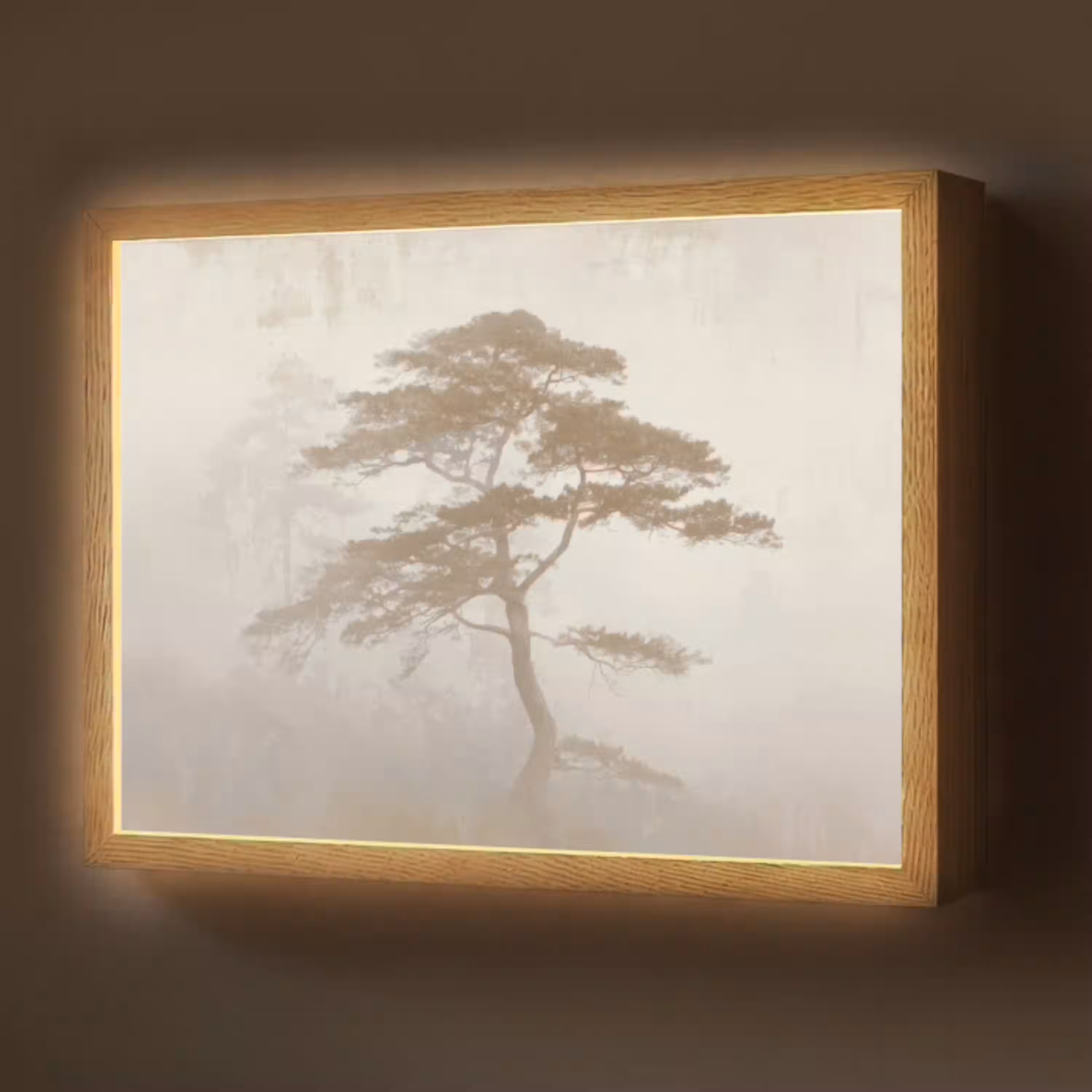 Boom - Oosterse stijl - Landschap Light Box met batterij (Wandlamp) middel -z3d_website