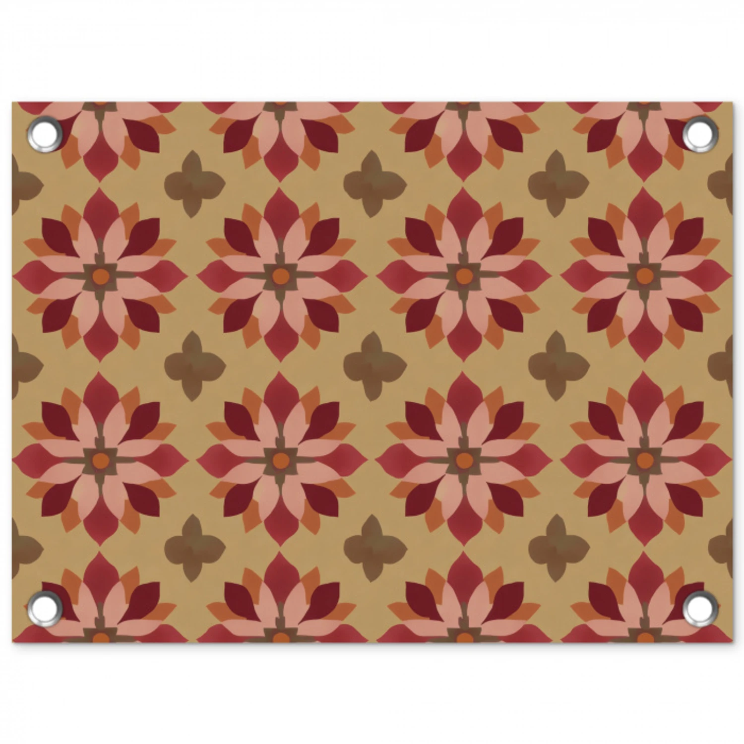 Bloemen - Retro - Groen tuinposter los doek klein 239 -3d