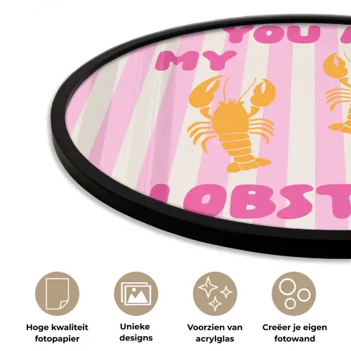 Lobster - Love - Valentijn Fotolijst rond zonder passe partout klein -closeup_NL