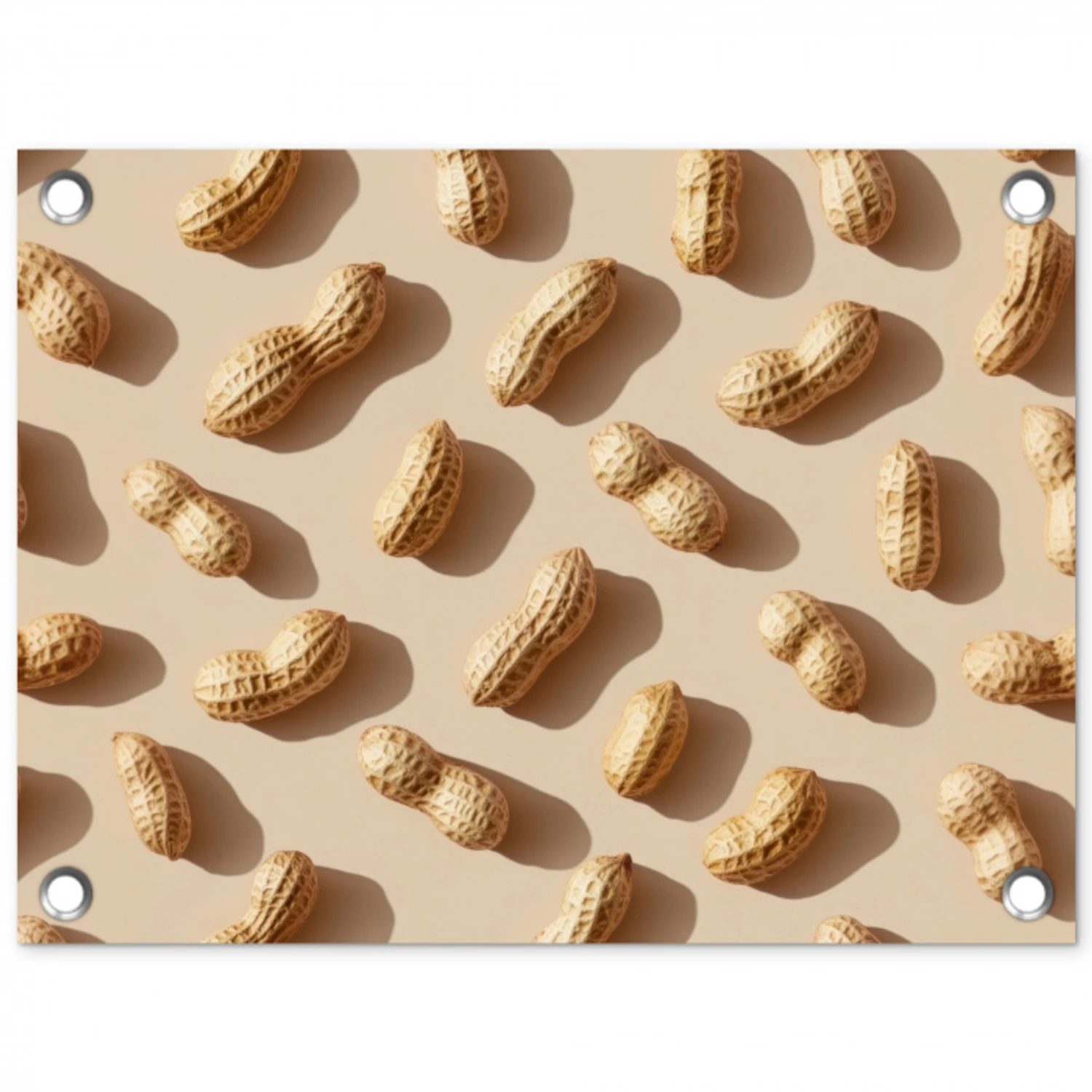 Pinda's - Patroon - Beige tuinposter los doek klein -3d
