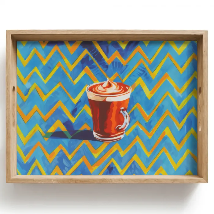 Mok - Koffie - Zigzag - Slagroom Dienblad Rechthoek middel -z3d_shopping