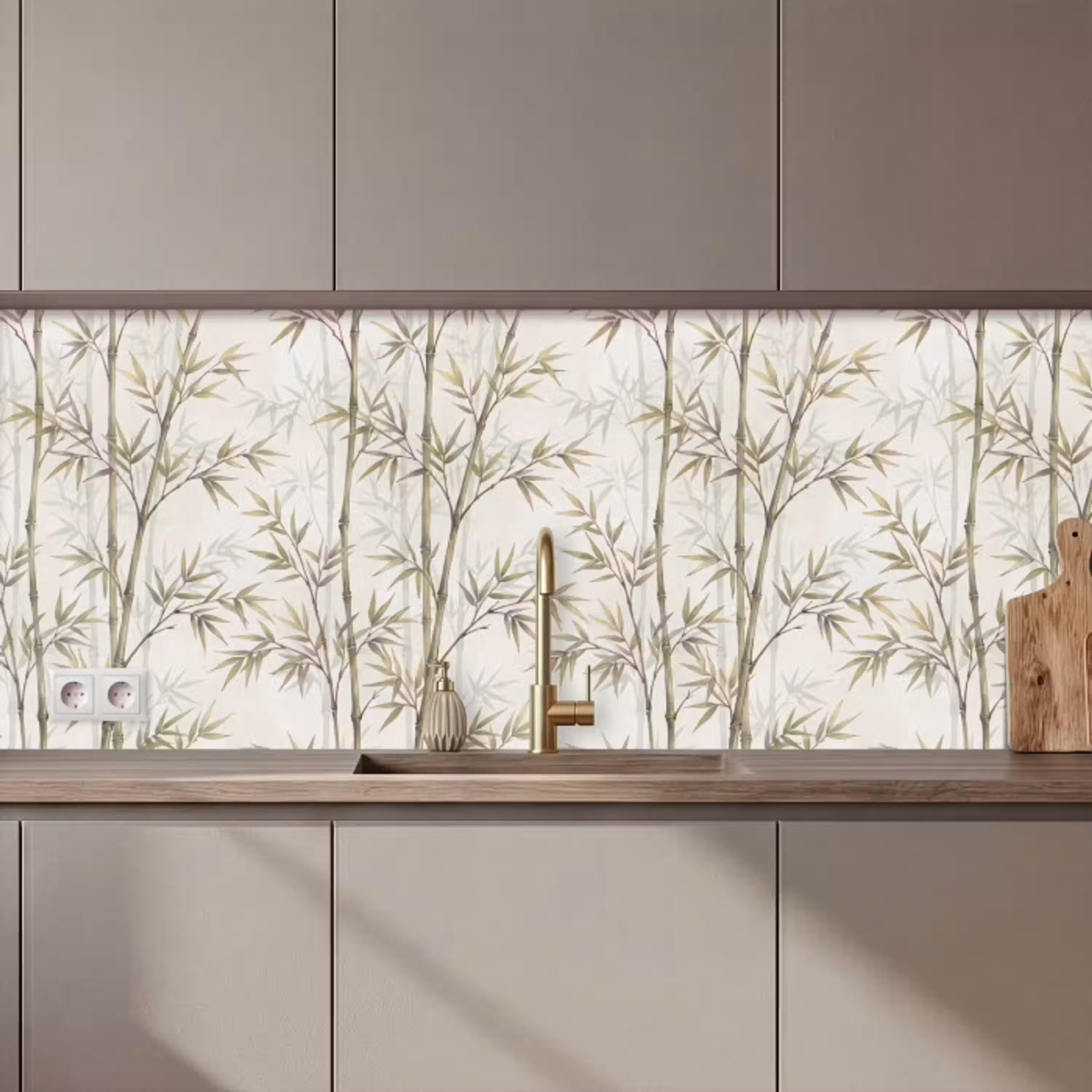 Bamboe - Bladeren - Natuur - Aquarel - Groen keuken achterwand 2 middel zz_3dshopping