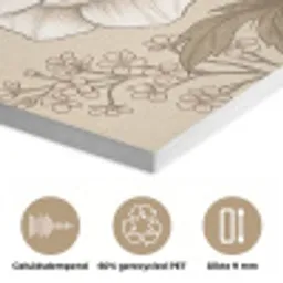 Bloemen - Patroon - Beige PET vilt klein -closeup_NL