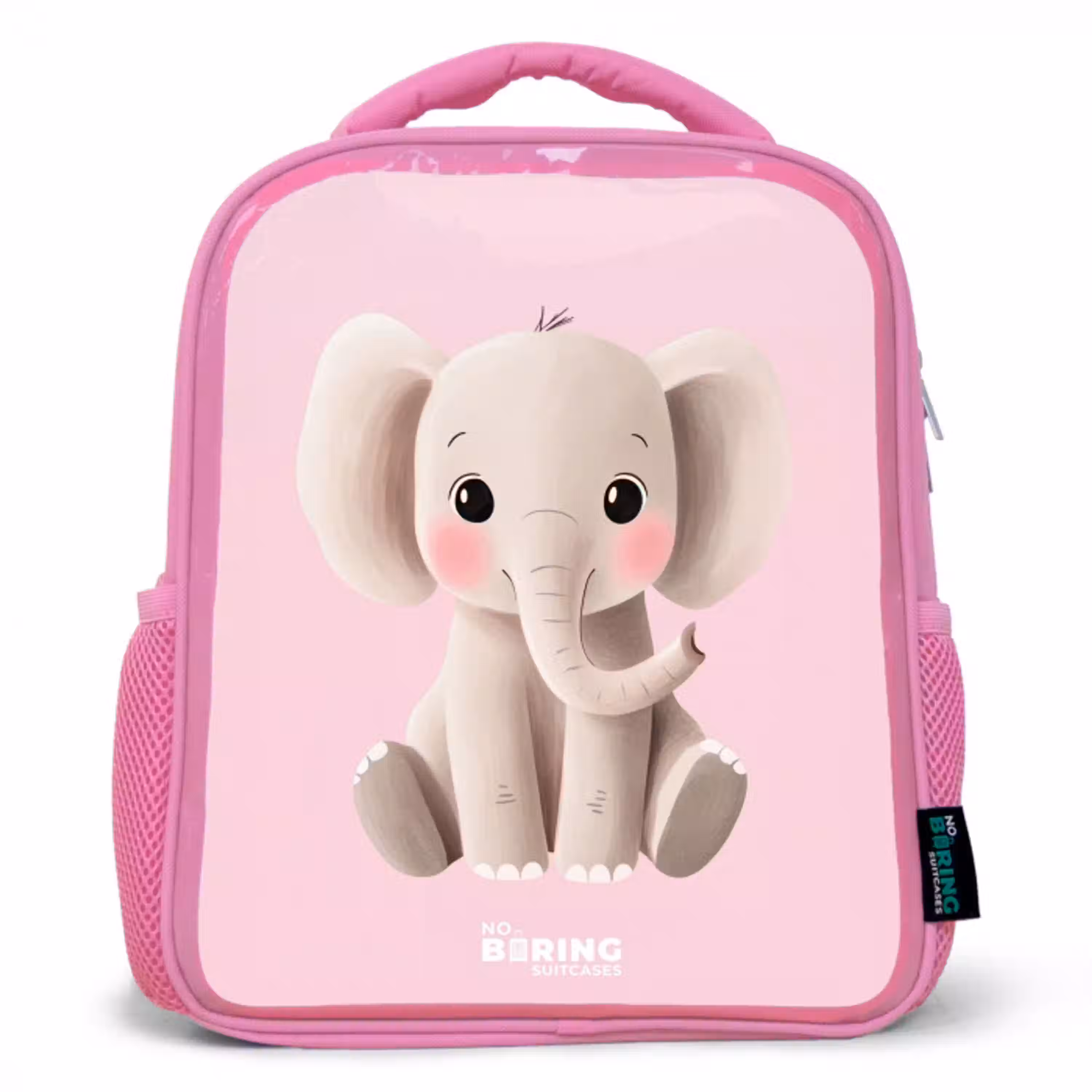 Olifant - Baby - Blosjes - Illustratie Kinderrugzak - Roze middel -3d
