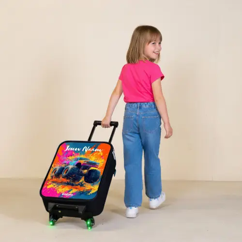 Monstertruck - Abstract - Verfspatten - Kleurrijk Kinderkoffer - Zwart klein -sfeer1