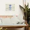 Schelpen - Blauw - Beige tuinposter los doek klein -sfeer7