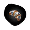 Croissant - Bloemenpatroon - Delftsblauw Wandcirkel Organisch Aluminium middel -3d
