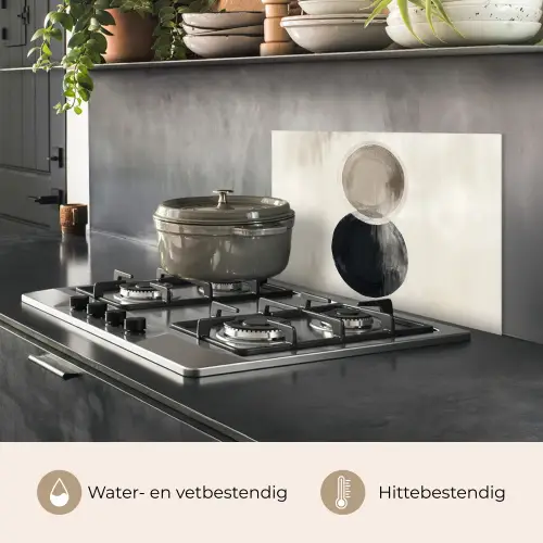 Cirkels - Vorm - Beige - Abstract keuken achterwand spatscherm klein -usp_NL