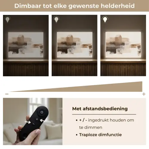 Penseelstreken - Abstract landschap - Rust Light Box met batterij (Wandlamp) middel -USP_dimbaarNL