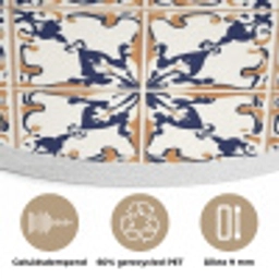 Klassiek - Patroon - Kleurrijk Akoestische PET Vilt - Rond klein 838 -closeup_NL