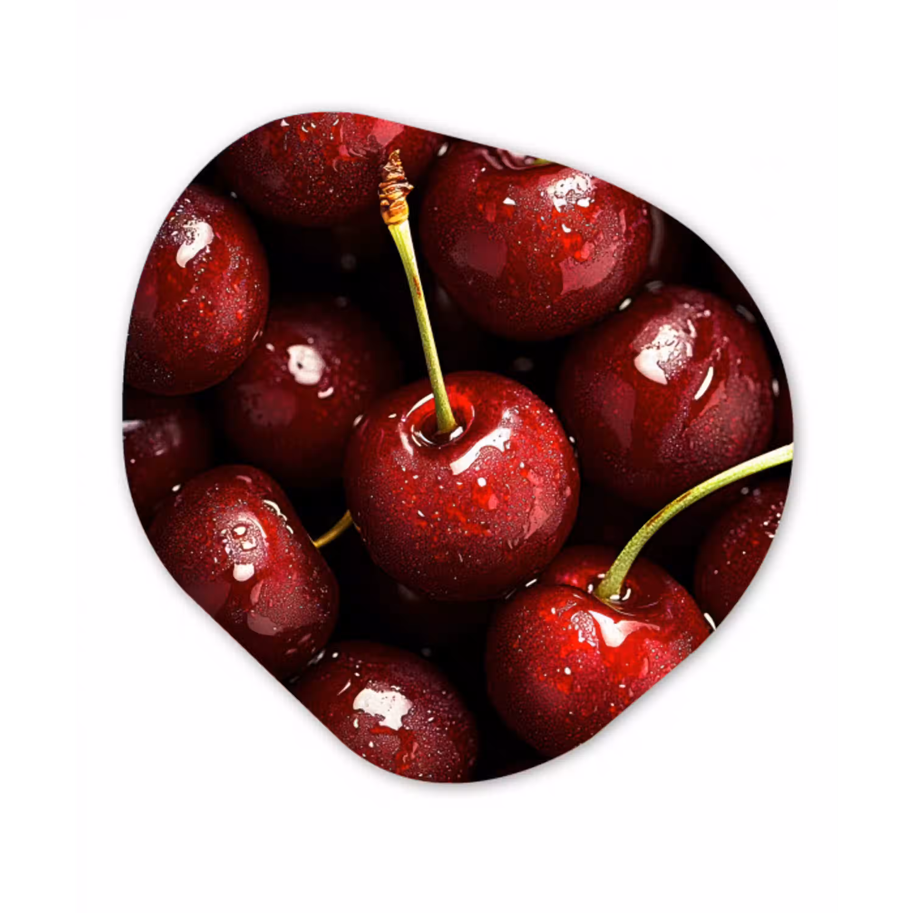 Rood - Fruit - Kersen Wandcirkel Organisch Aluminium middel -3d
