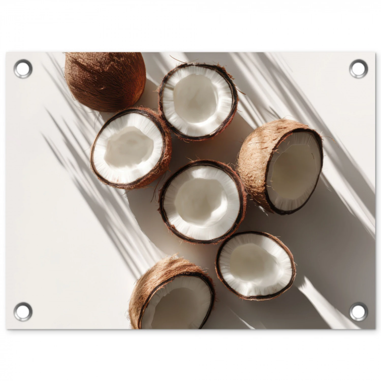 Kokosnoten - Bruin - Shaduw tuinposter los doek klein -3d