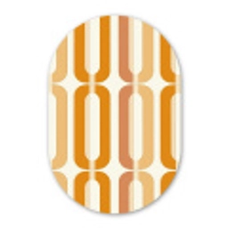 U-vorm - Retro - Oranje Wandcirkel Ovaal Aluminium middel 839 -3d