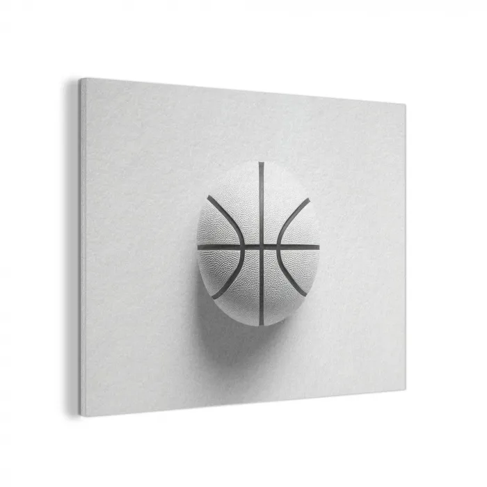 Basketbal - Wit - Schaduw - Lijnen PET vilt klein -3d