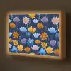 Bloemen - Patroon - Blauw - Contrast Light Box met batterij (Wandlamp kind) middel -z3d_website