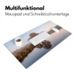 Bomen - Reflectie - Water - Zonsopgang - Serene Muismat XXL klein -ysfeer4_duits