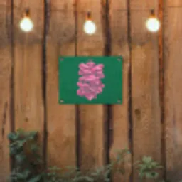 Abstract - Pink - Lijnen - Groen tuinposter los doek klein -sfeer1