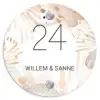 Abstract beige - Klassiek Naambord Rond klein -3d