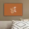 Sinaasappel - Getekend - Bladeren - Bruin canvas 2cm klein -sfeer3