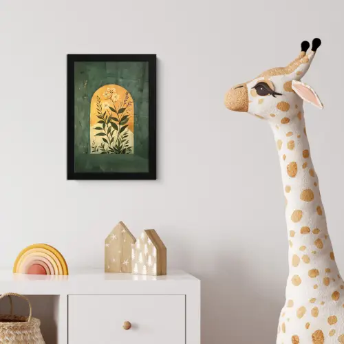 Plant - Bloemen - Wit fotolijst zwart zonder passe partout klein -usfeer4_kinderkamer