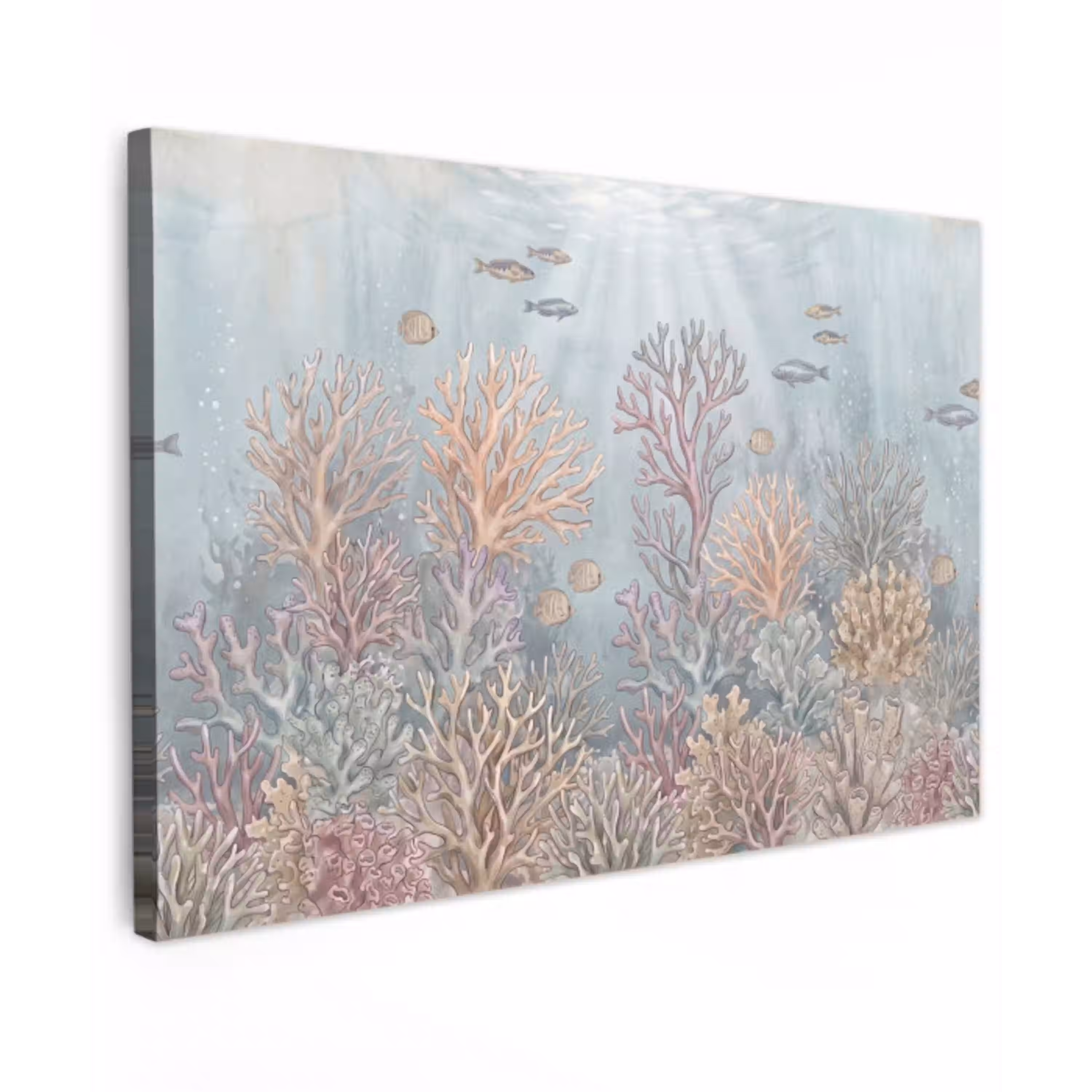 Vis - Koraal - Oceaan - Illustratie - Onderwater Tuinposter op houten frame 2 cm dik klein -3d