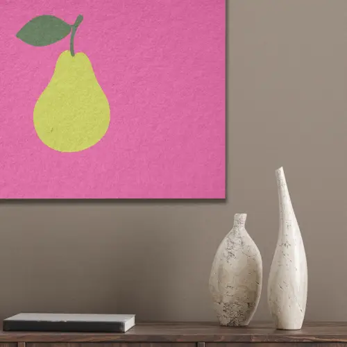 Illustratie - Fruit - Peer - Groen PET vilt klein -sfeer6_closeup