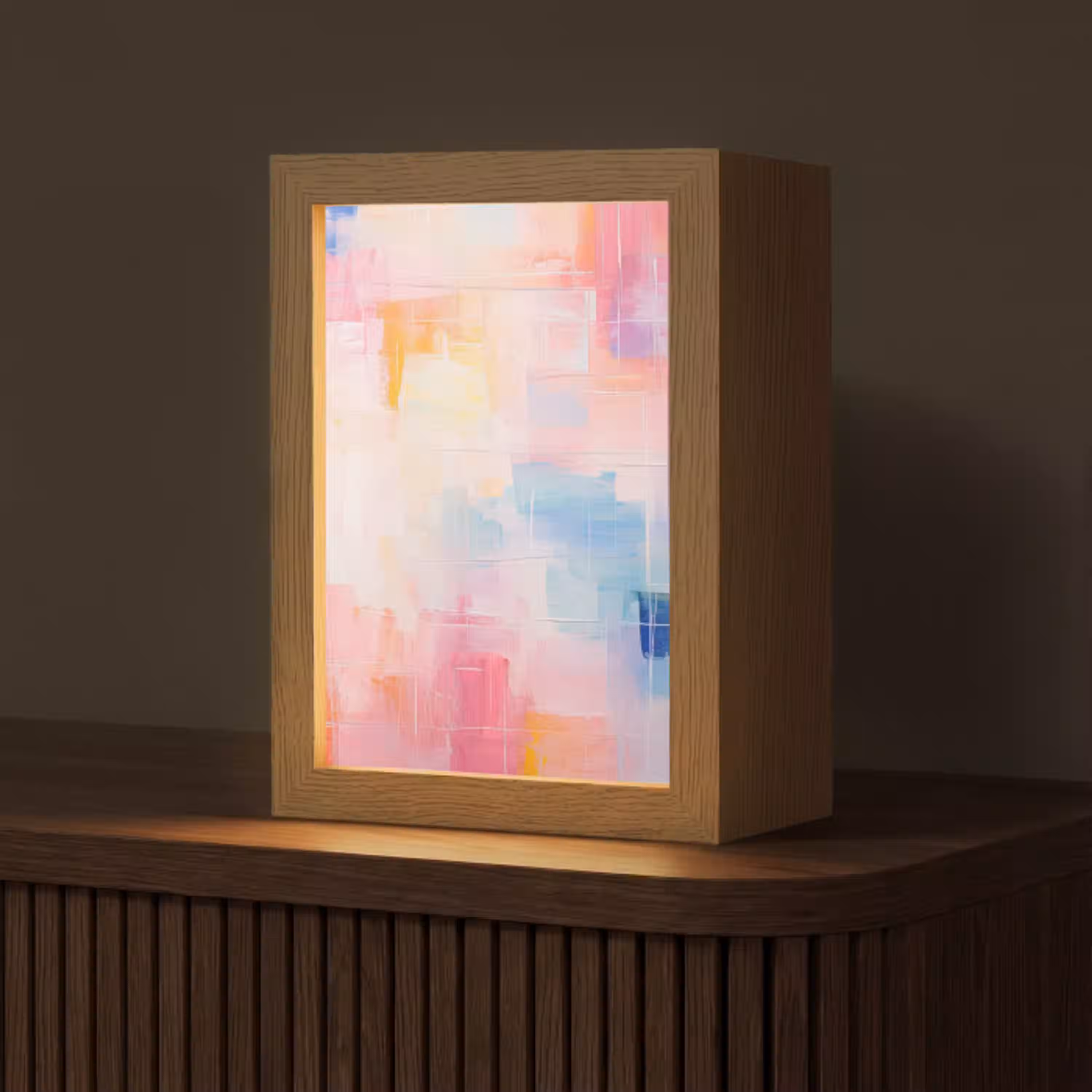 Aquarel - Pastel - Abstract - Kunst Light Box met kabel (Tafellamp) klein -z3d_website