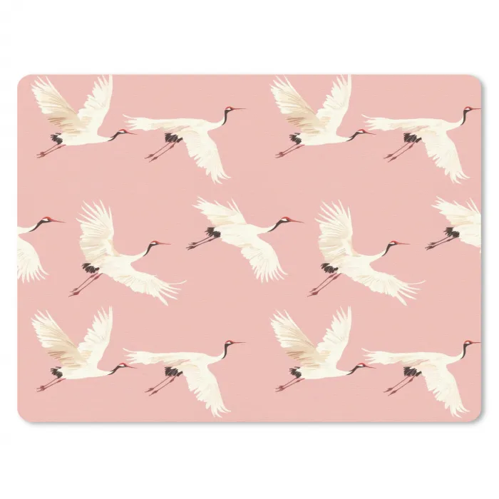 Modern - Kraanvogels - Roze muismat rubber klein 262 -3d