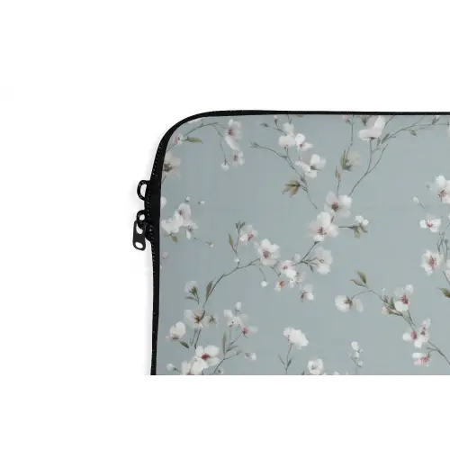 Klassiek - Bloemen - Blauw laptophoes neopreen klein 279 -detail