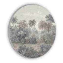 Tropisch - Landschap - Illustratie Akoestische PET Vilt - Rond klein -3d