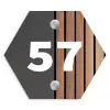 Hout en antraciet - Traditioneel Naambord Hexagon klein -3d
