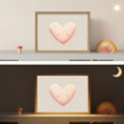 Hart - Gezicht - Roze - Stippen Light Box met batterij (Wandlamp kind) middel -sfeer3_kind