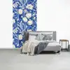 Bloemen - Delfts Blauw - Patroon - Tulp fotobehang vinyl groot -slaapkamer