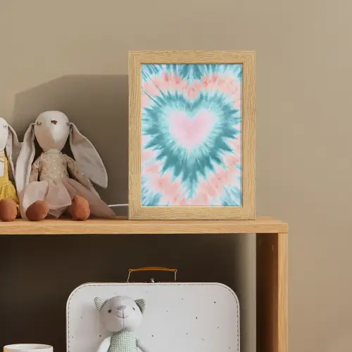 Hartvormig - Tie dye - Pasteltinten - Lichtgroen Light Box met kabel klein -sfeer2_kind