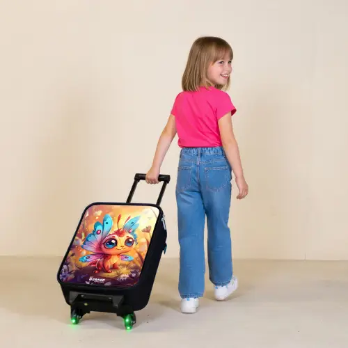 Valerio vlinderachtig Kinderkoffer - Zwart klein -sfeer1